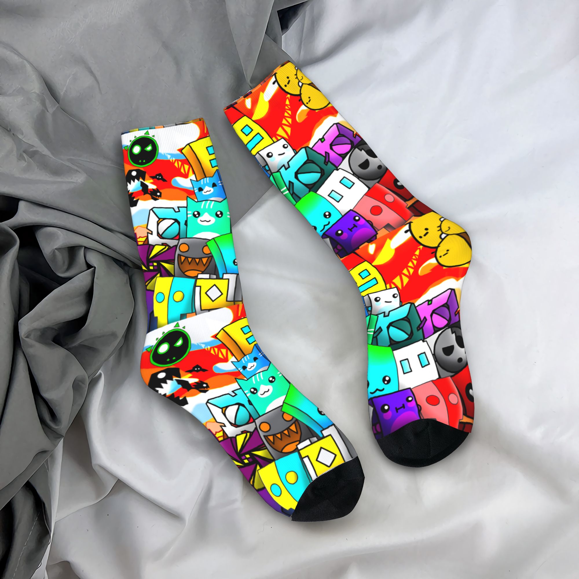 Gaming Accessories Men - Meias unissex masculinas, meias geométricas para