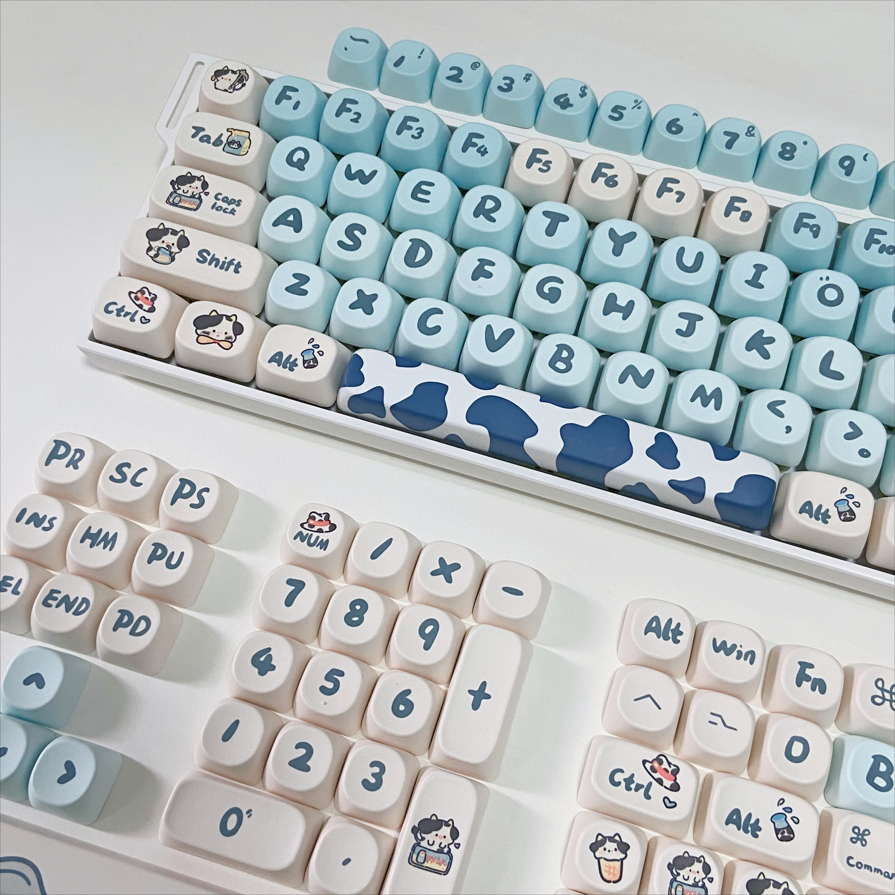 Gaming Accessories Cute - Teclas de vaca azul para teclados