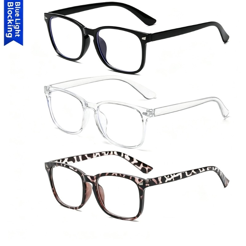 Gaming Accessories Men - Óculos quadrados anti-luz azul, 1/2/3 peças,