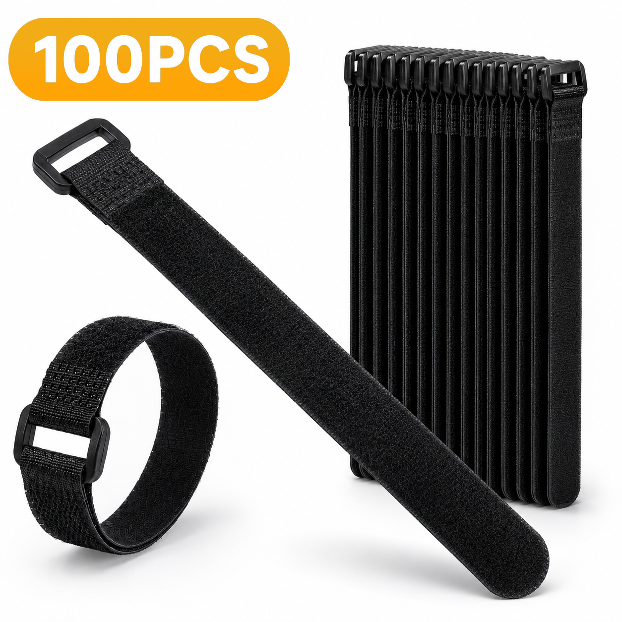 Gaming Accessories Dropshipping - Tiras Velcros reutilizáveis pretas, organizador cabos,