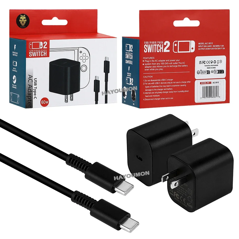 Gaming Accessories Wall Mount - Adaptador AC para Switch 2, Carregador