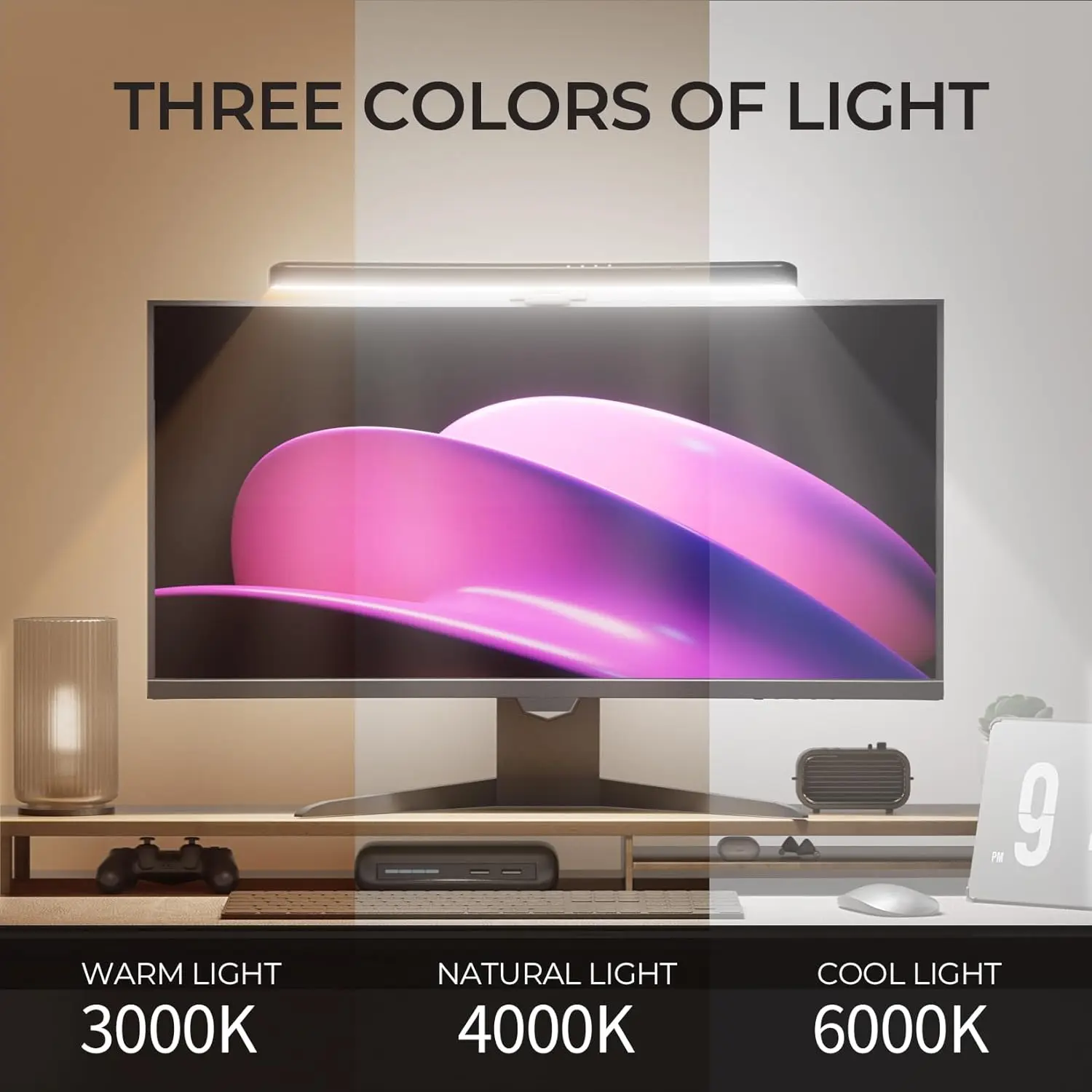 Barra de luz curvada para moni - Gaming Accessories For Bedroom avaliação e preço