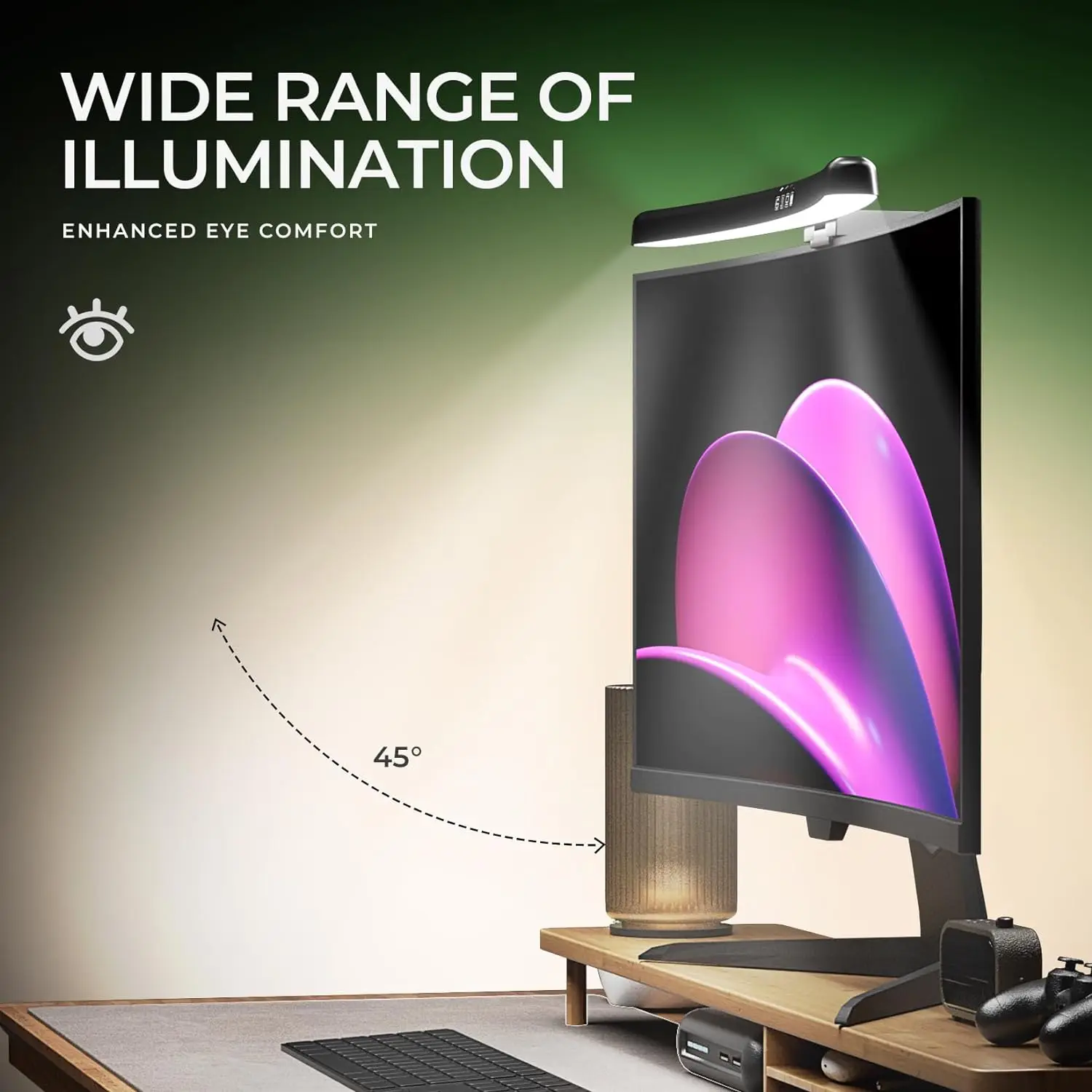 Barra de luz curvada para moni - Gaming Accessories For Bedroom avaliação e preço