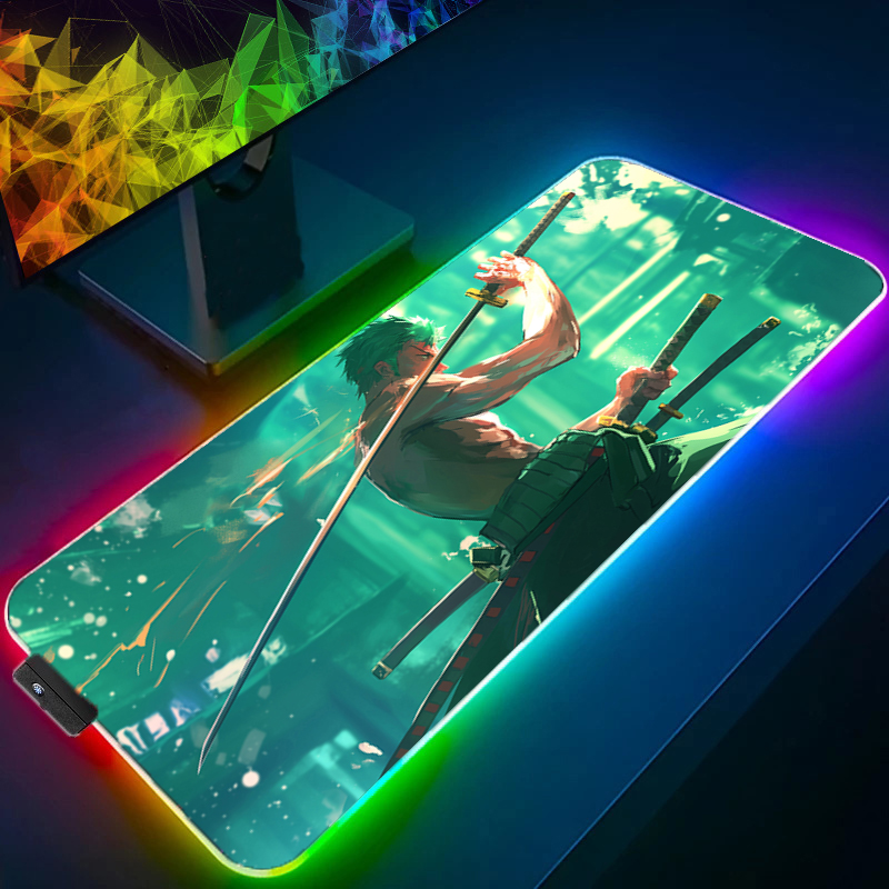 Uma peça zoro mouse pad rgb ac - Gaming Accessories Stand avaliação e preço