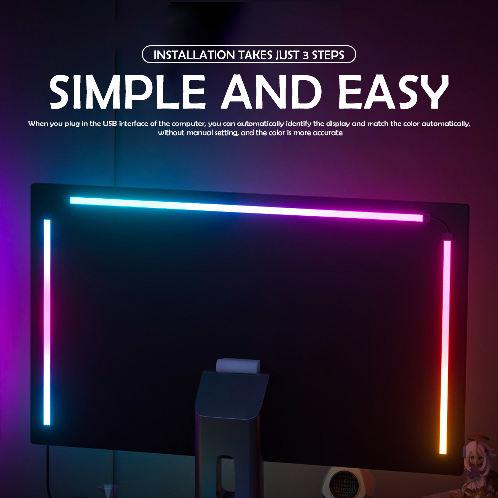 Rgb luzes de jogos tira monito - Gaming Accessories For Bedroom avaliação e preço