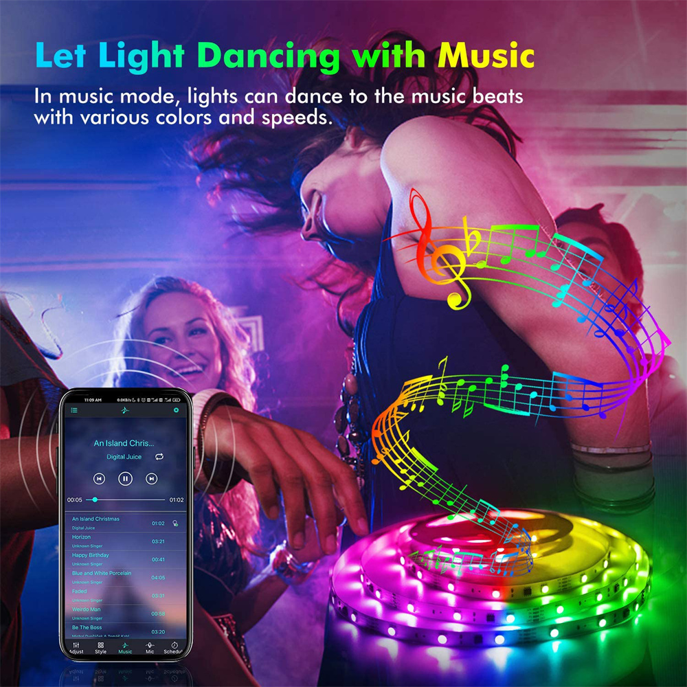 Fita de LED RGB 5050 com Contr - Gaming Accessories For Bedroom avaliação e preço