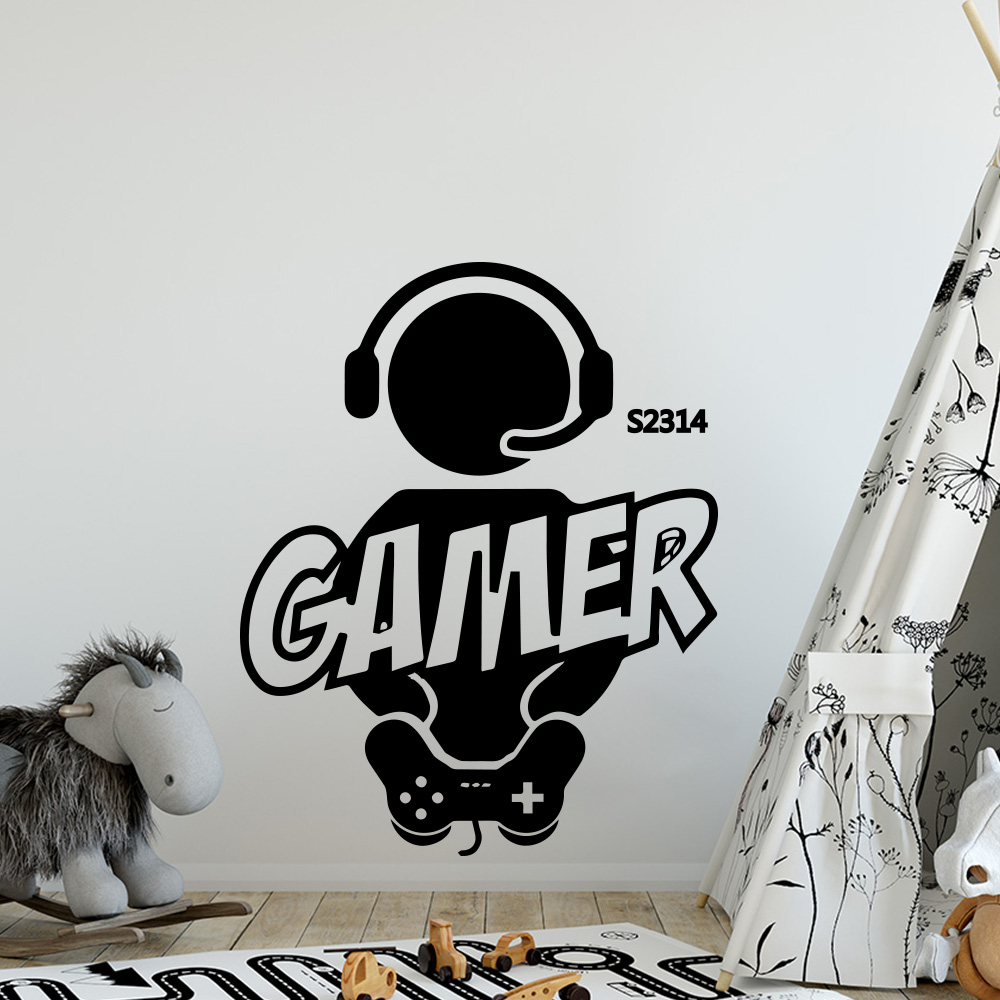1pc gamer arte da parede decal - Gaming Accessories For Bedroom avaliação e preço
